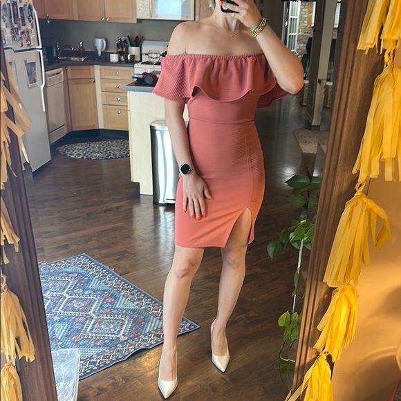 Charlotte Russe Dresses & Skirts - Off-Shoulder Coral Dress Charlotte Russe